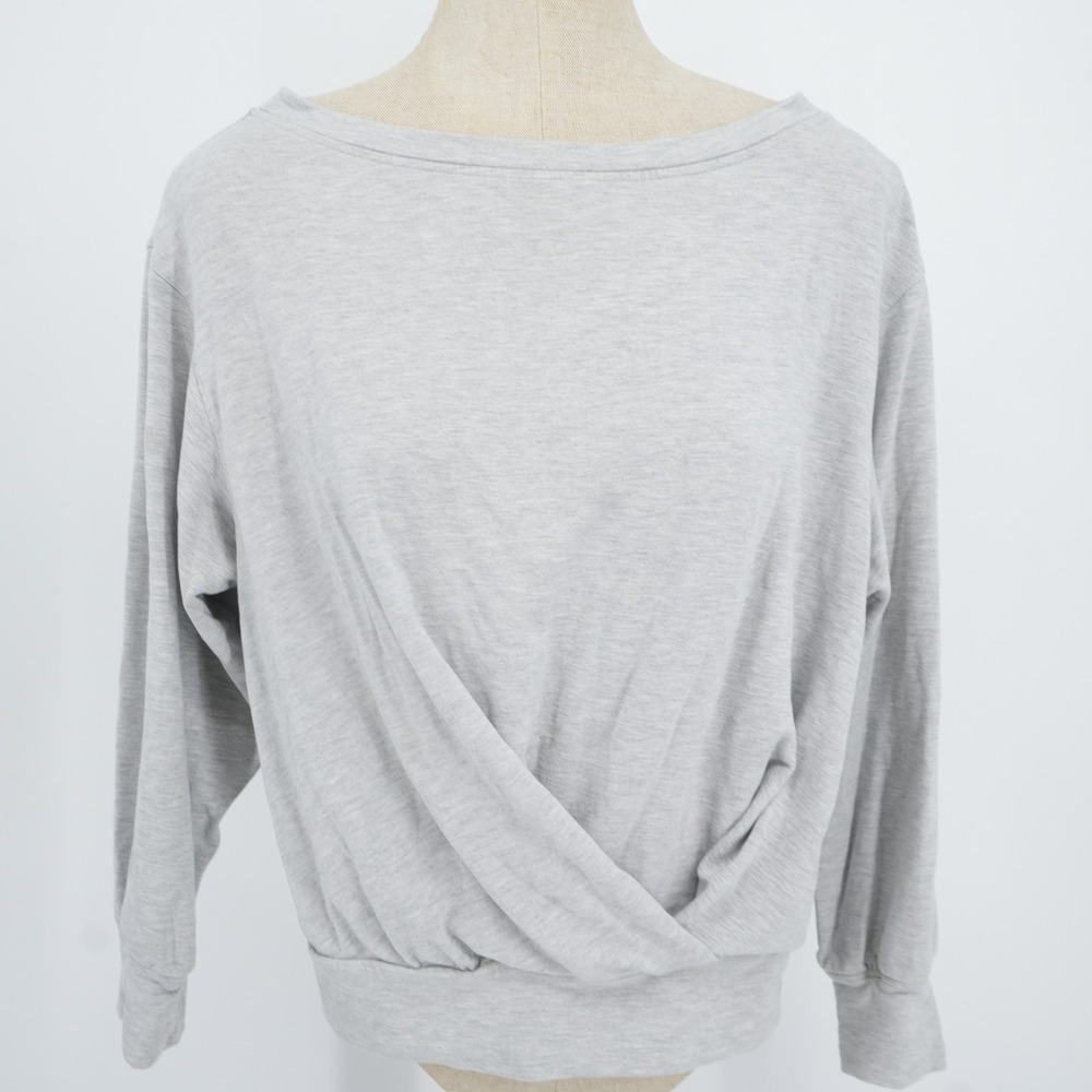Lululemon Wrap Front Pullover Women‎ Grey Athleisure Yoga Draped Sweatshirt